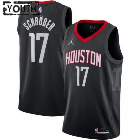 Barn Houston Rockets Tröja Dennis Schroder 17 Jordan 2022-23 Statement Edition Svart Swingman